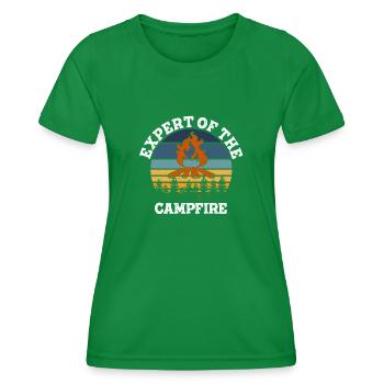 Experte für Camping-Experten am Lagerfeuer - Frauen Funktions-T-Shirt - Kelly Green - Vorne - AI Model Female 172 dark (172cm)