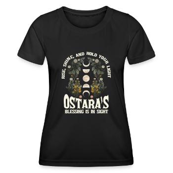 Ostara Witch Moon Eostre Printemps Oriental - T-shirt sport Femme - noir - Devant - AI Model Female 172 light (172cm)