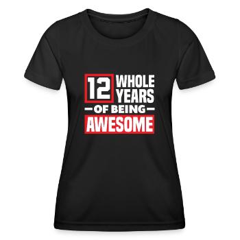 Fête d’anniversaire pour enfants du 12e anniversaire - T-shirt sport Femme - noir - Devant - AI Model Female 172 light (172cm)