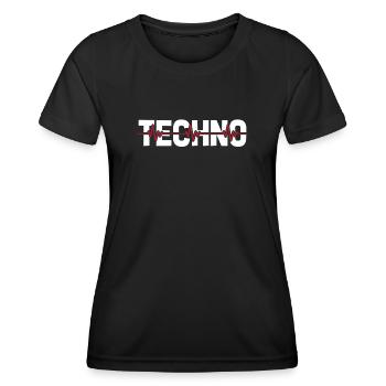 Techno Raver Ekg Heartbeat - T-shirt sport Femme - noir - Devant - AI Model Female 172 light (172cm)