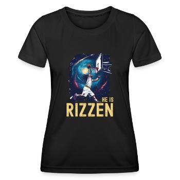 He Is Rizzen Funny Easter Basketball Dunk Jesus - Women's Functional T-Shirt - black - Front - AI Model Female 172 light (172cm)