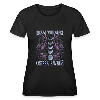 Ostara Hexenmond Eostre Frühling Ostern - Frauen Funktions-T-Shirt - Schwarz - Vorne - AI Model Female 172 light (172cm)