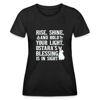 Ostara Witch Moon Eostre Printemps Oriental - T-shirt sport Femme - noir - Devant - AI Model Female 172 light (172cm)