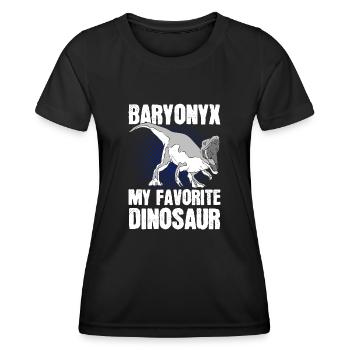 Prehistoric Dinosaur Dinosaurier - Women's Functional T-Shirt - black - Front - AI Model Female 172 light (172cm)