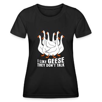 Geese Goose - Frauen Funktions-T-Shirt - Schwarz - Vorne - AI Model Female 172 light (172cm)