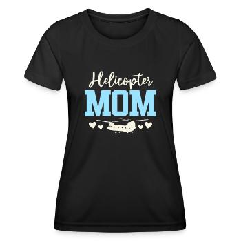 Helikopter Eltern Lustige Helikoptermutter - Frauen Funktions-T-Shirt - Schwarz - Vorne - AI Model Female 172 light (172cm)