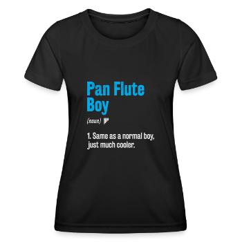 Pan Flute Boy Pan Flutist Marching Band Music Inst - Frauen Funktions-T-Shirt - Schwarz - Vorne - AI Model Female 172 light (172cm)
