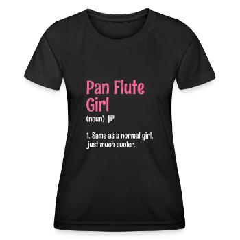 Pan Flute Girl Pan Flutist Marching Band Music Ins - Women's Functional T-Shirt - black - Front - AI Model Female 172 light (172cm)