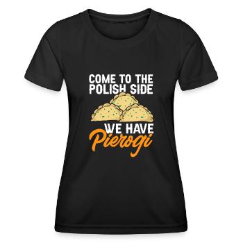 Pierogi polonais - T-shirt sport Femme - noir - Devant - AI Model Female 172 light (172cm)