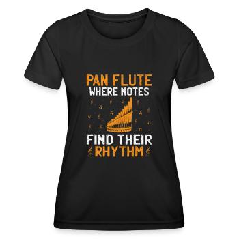 Pan Flute Player Pan Flutist Marching Band Music I - Women's Functional T-Shirt - black - Front - AI Model Female 172 light (172cm)