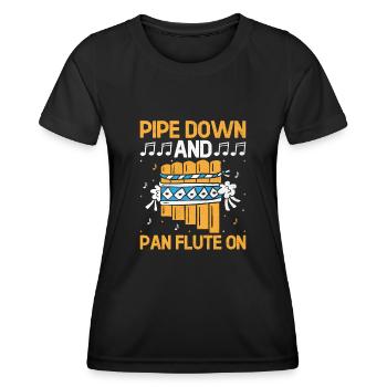 Pan Flute Player Pan Flutist Marching Band Music I - Women's Functional T-Shirt - black - Front - AI Model Female 172 light (172cm)