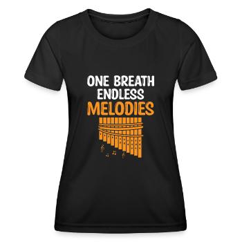 Pan Flute Player Pan Flutist Marching Band Music I - Women's Functional T-Shirt - black - Front - AI Model Female 172 light (172cm)
