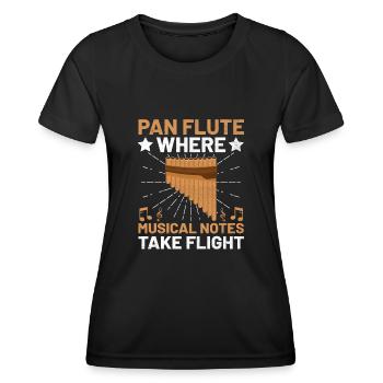 Pan Flute Player Pan Flutist Marching Band Music I - Women's Functional T-Shirt - black - Front - AI Model Female 172 light (172cm)