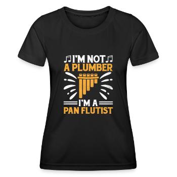 Pan Flute Player Pan Flutist Marching Band Music I - Women's Functional T-Shirt - black - Front - AI Model Female 172 light (172cm)