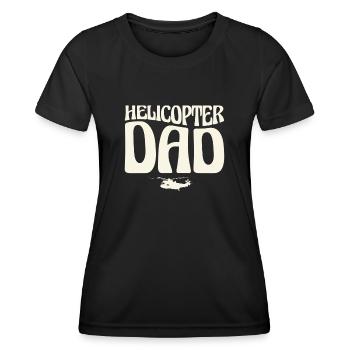 Helikopter Eltern Lustige Männer Pilot - Frauen Funktions-T-Shirt - Schwarz - Vorne - AI Model Female 172 light (172cm)