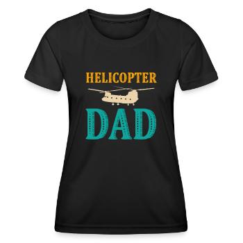 Helikopter Eltern Lustige Männer Pilot - Frauen Funktions-T-Shirt - Schwarz - Vorne - AI Model Female 172 light (172cm)
