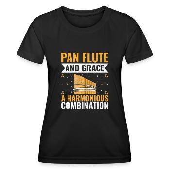Pan Flute Player Pan Flutist Marching Band Music I - Women's Functional T-Shirt - black - Front - AI Model Female 172 light (172cm)