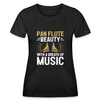 Pan Flute Player Pan Flutist Marching Band Music I - Women's Functional T-Shirt - black - Front - AI Model Female 172 light (172cm)