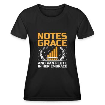 Pan Flute Player Pan Flutist Marching Band Music I - Women's Functional T-Shirt - black - Front - AI Model Female 172 light (172cm)