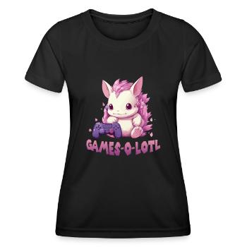 Axolotl Gamer Kawaii Stuff Axolotl Otaku Axolotl - Frauen Funktions-T-Shirt - Schwarz - Vorne - AI Model Female 172 light (172cm)
