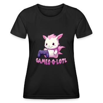 Axolotl T Kawaii Axolotl Gaming amphibians Axolotl - Women's Functional T-Shirt - black - Front - AI Model Female 172 light (172cm)