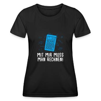 Mathe Mathematik Lehrer Rechner - Frauen Funktions-T-Shirt - Schwarz - Vorne - AI Model Female 172 light (172cm)