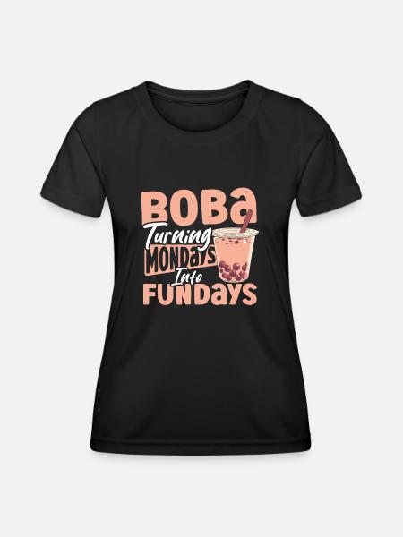 Chai Tee Schwarzer Tee Eistee Boba Tee - Frauen Funktions-T-Shirt - Schwarz