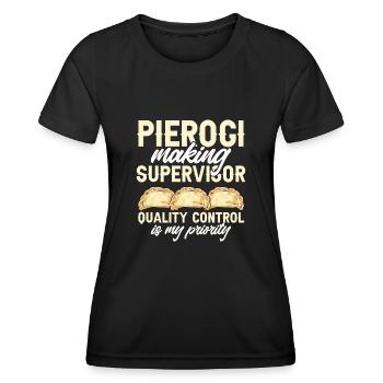Pierogi polonais - T-shirt sport Femme - noir - Devant - AI Model Female 172 light (172cm)