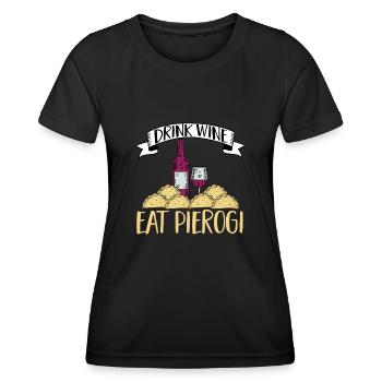 Pierogi polonais - T-shirt sport Femme - noir - Devant - AI Model Female 172 light (172cm)