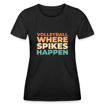 Volley-ball Volley-ball - T-shirt sport Femme - noir - Devant - AI Model Female 172 light (172cm)
