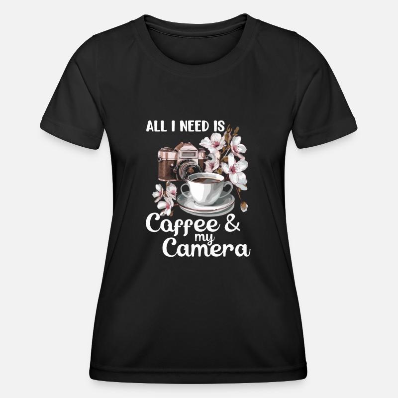All I need is coffee - Women's Functional T-Shirt - black
