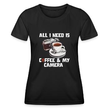 All I need is coffee - Women's Functional T-Shirt - black - Front - AI Model Female 172 light (172cm)