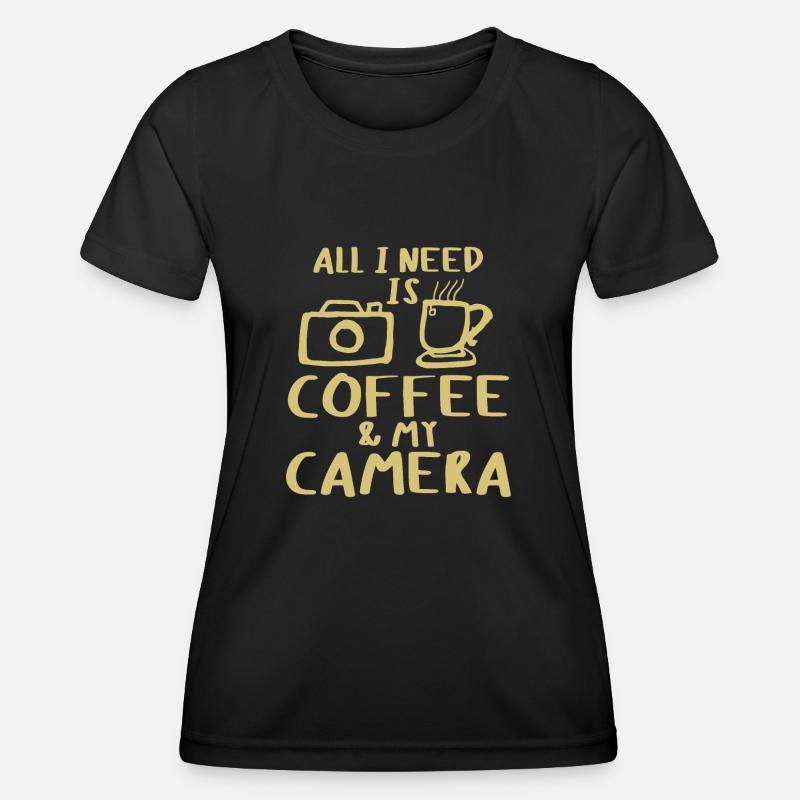 All I need is coffee - Women's Functional T-Shirt - black