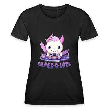 Axolotl tailed amphibian T Zocker Axolotl Kawaii - Women's Functional T-Shirt - black - Front - AI Model Female 172 light (172cm)