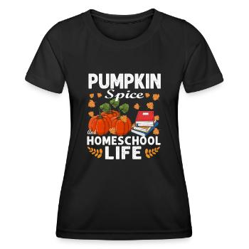 Pumpkin Spice Und Homeschool-Leben - Frauen Funktions-T-Shirt - Schwarz - Vorne - AI Model Female 172 light (172cm)