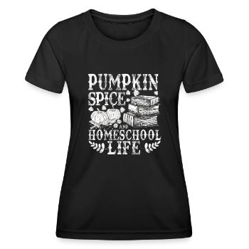 Pumpkin Spice Und Homeschool-Leben - Frauen Funktions-T-Shirt - Schwarz - Vorne - AI Model Female 172 light (172cm)