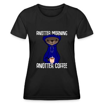 Loutre Café Loutre Loutre de mer Loutre Anotter Loutres - T-shirt sport Femme - noir - Devant - AI Model Female 172 light (172cm)