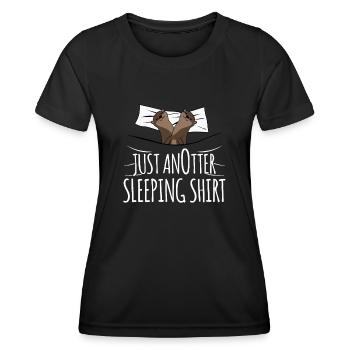 Otter Just AnOtter Sleeping Shirt Otters - Women's Functional T-Shirt - black - Front - AI Model Female 172 light (172cm)