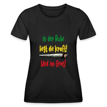 Articulation Dans le silence se trouve la force Et dans l’herbe - T-shirt sport Femme - noir - Devant - AI Model Female 172 light (172cm)
