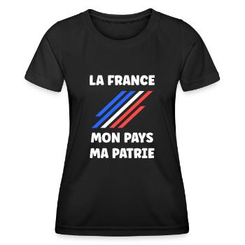 Patriot Frankreich Mein Vaterland Mein Vaterland - Frauen Funktions-T-Shirt - Schwarz - Vorne - AI Model Female 172 light (172cm)