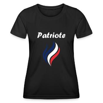 Patriotisches Frankreich-Emblem - Frauen Funktions-T-Shirt - Schwarz - Vorne - AI Model Female 172 light (172cm)