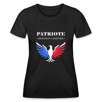 Patriot Limitierte Auflage - Frauen Funktions-T-Shirt - Schwarz - Vorne - AI Model Female 172 light (172cm)