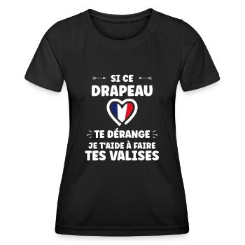 Patriote Flagge Frankreich - Frauen Funktions-T-Shirt - Schwarz - Vorne - AI Model Female 172 light (172cm)