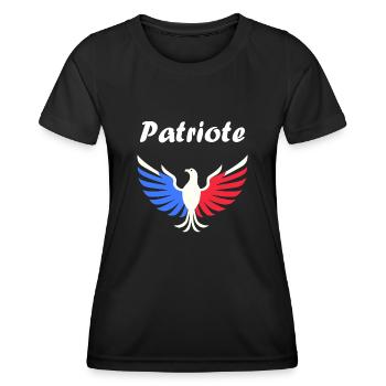Patriotisches Frankreich-Emblem - Frauen Funktions-T-Shirt - Schwarz - Vorne - AI Model Female 172 light (172cm)