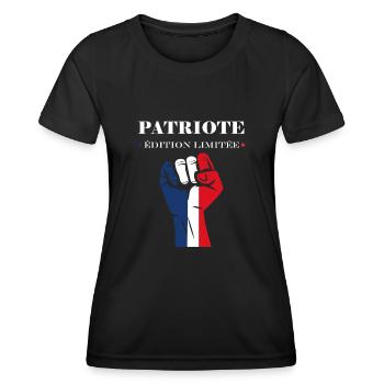 Patriotisches Frankreich-Emblem - Frauen Funktions-T-Shirt - Schwarz - Vorne - AI Model Female 172 light (172cm)