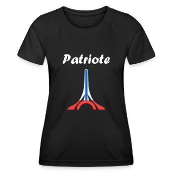 Patriotisches Frankreich-Emblem - Frauen Funktions-T-Shirt - Schwarz - Vorne - AI Model Female 172 light (172cm)