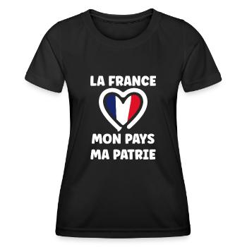 patriote la france mon mapys ma patrie - T-shirt sport Femme - noir - Devant - AI Model Female 172 light (172cm)