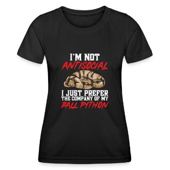 Ball Python Snake King Python - Women's Functional T-Shirt - black - Front - AI Model Female 172 light (172cm)
