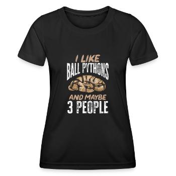 Ball Python Schlange Königspython - Frauen Funktions-T-Shirt - Schwarz - Vorne - AI Model Female 172 light (172cm)