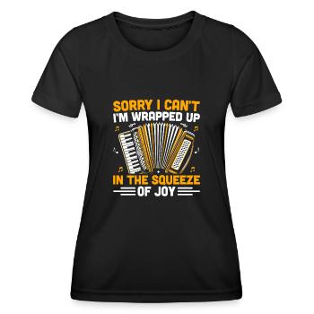 Désolé, je ne peux pas, je suis enveloppé dans la pression de la joie - T-shirt sport Femme - noir - Devant - AI Model Female 172 light (172cm)